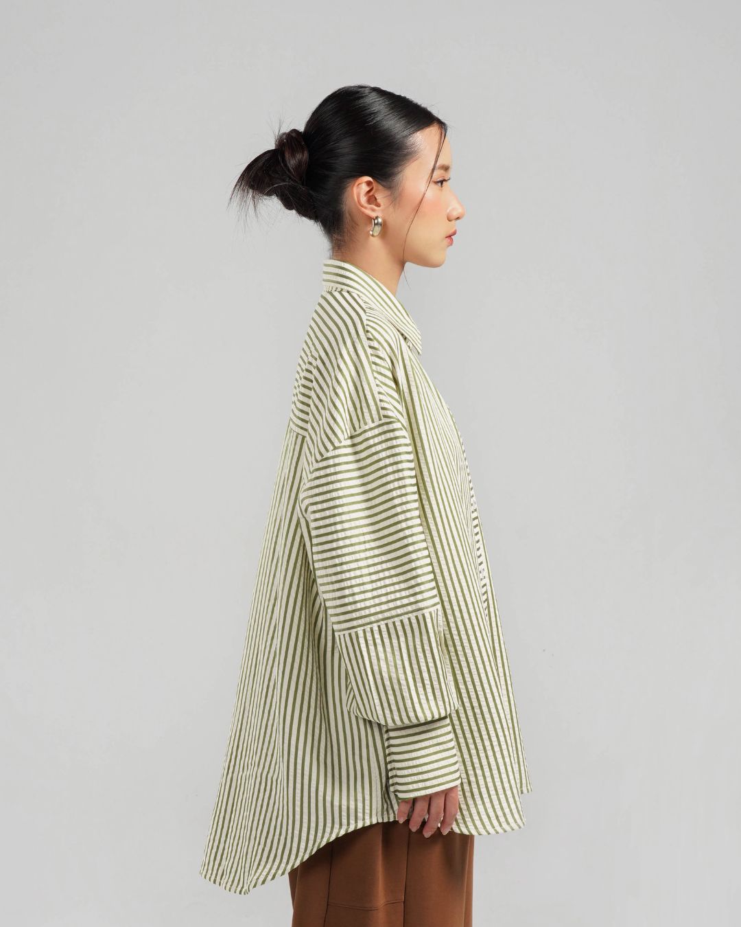 Karumi - Nao Shirt - Sage Striped - Image 4