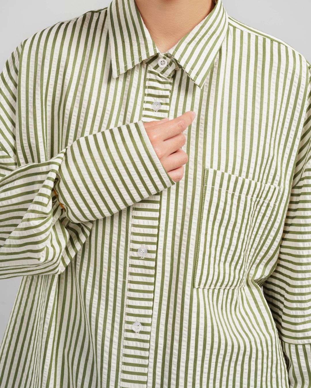 Karumi - Nao Shirt - Sage Striped - Image 6